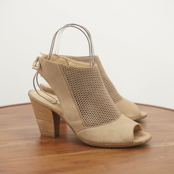 Paul Green Womens Lexi Booties Boots Open Toe Block Heel Beige 6.5 UK / 9 US - Picture 1 of 11